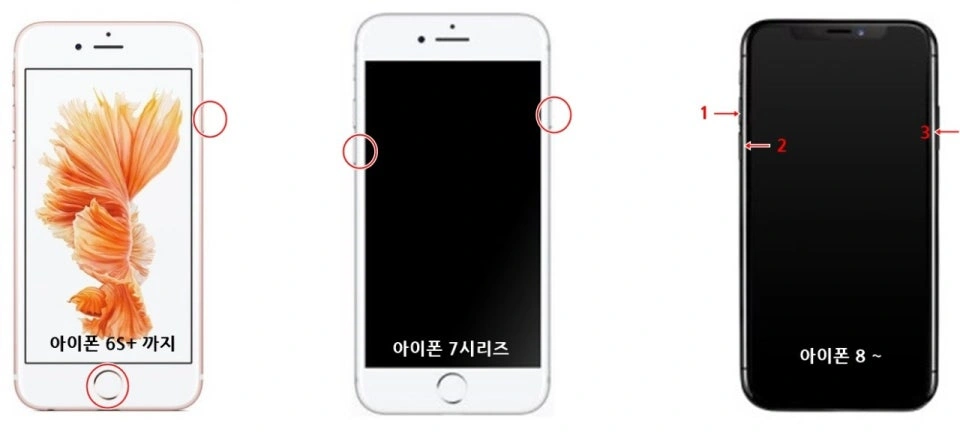 아이폰 복구 모드에 핸드폰 두개 겹치기