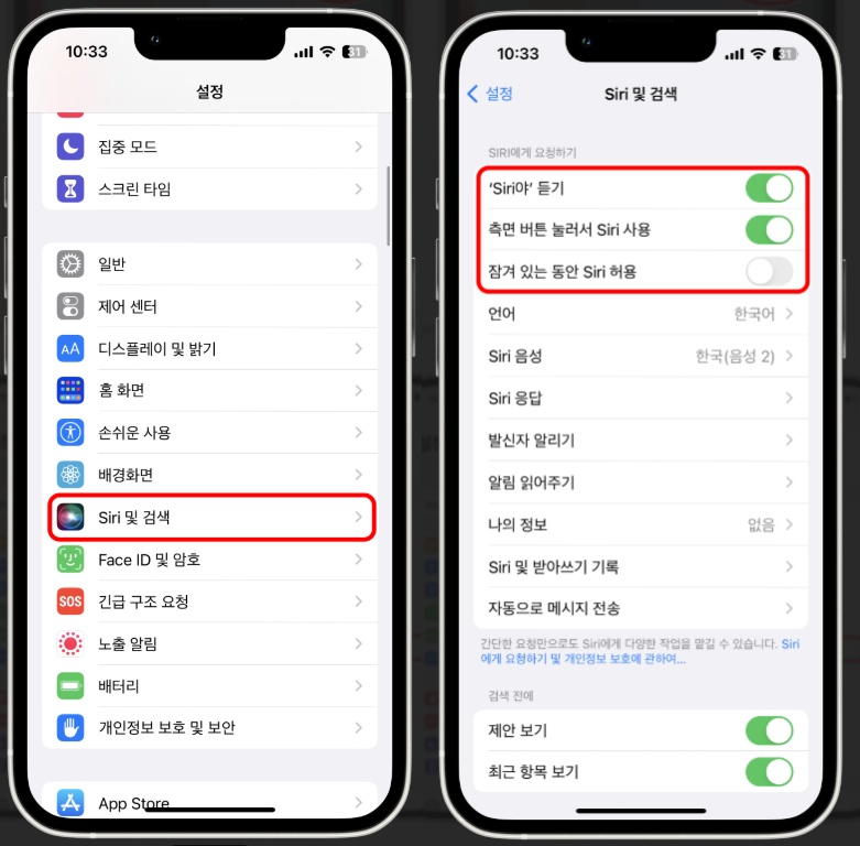 Siri 재설정
